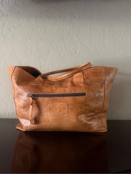 Bed Stu Handbags - Bed Stu Distressed Dark Light Brown Large Leather Weekender Tote Pristine